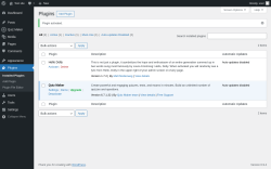 Page screenshot: Plugins &lsaquo; Test site &mdash; WordPress