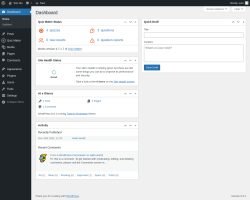 Page screenshot: Dashboard &lsaquo; Test site &mdash; WordPress