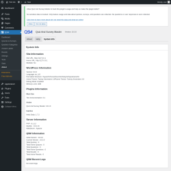 Page screenshot: QSM → About → System Info