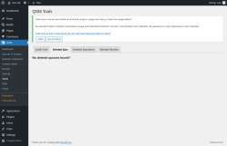 Page screenshot: QSM → Tools → Deleted Quiz