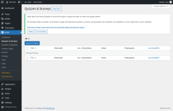 Page screenshot: QSM → Quizzes & Surveys