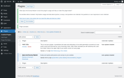 Page screenshot: Plugins ‹ Test site — WordPress