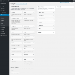 Page screenshot: Widgets &lsaquo; Test site &mdash; WordPress