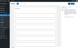 Page screenshot: Widgets &lsaquo; Test site &mdash; WordPress