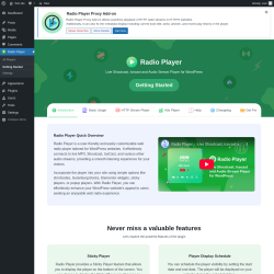 Page screenshot: Radio Player → Getting Started
