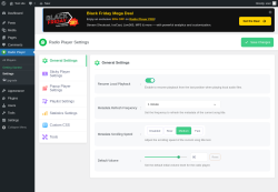 Page screenshot: Radio Player → Settings