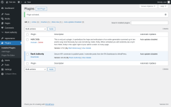 Page screenshot: Plugins &lsaquo; Test site &mdash; WordPress