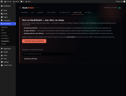 Page screenshot: RankShield &rarr; Connections