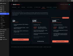 Page screenshot: RankShield &rarr; Plans