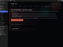 Page screenshot: RankShield &rarr; Connections