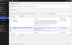 Page screenshot: Plugins &lsaquo; Test site &mdash; WordPress