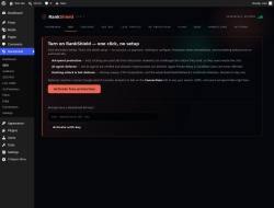 Page screenshot: RankShield &rarr; SEO