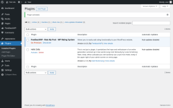 Page screenshot: Plugins ‹ Test site — WordPress