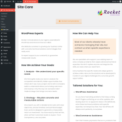 Page screenshot: RC Site Manager &rarr; ⭐ Site Care