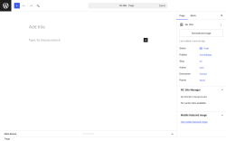 Page screenshot: Add Page &lsaquo; Test site &mdash; WordPress