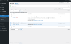 Page screenshot: Plugins ‹ Test site — WordPress