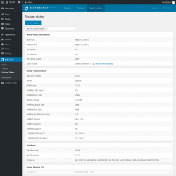 Page screenshot: BWS Panel &rarr; System Status