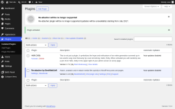 Page screenshot: Plugins &lsaquo; Test site &mdash; WordPress