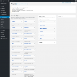 Page screenshot: Widgets &lsaquo; Test site &mdash; WordPress