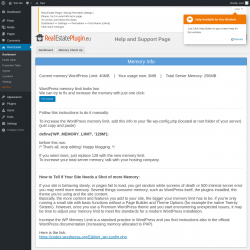 Page screenshot: Real Estate &rarr; Memory Check Up