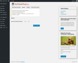 Page screenshot: Real Estate &rarr; Settings &rarr; Search