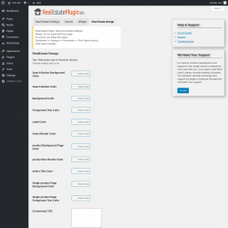 Page screenshot: Real Estate &rarr; Settings &rarr; Real Estate Design