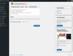 Page screenshot: Real Estate &rarr; Settings &rarr; Widget