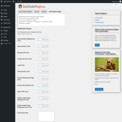 Page screenshot: Real Estate &rarr; Settings &rarr; Real Estate Design