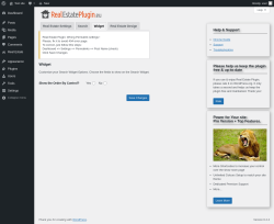 Page screenshot: Real Estate &rarr; Settings &rarr; Widget
