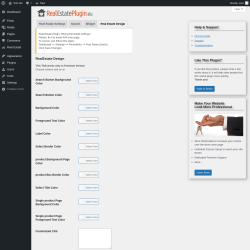 Page screenshot: Real Estate &rarr; Settings &rarr; Real Estate Design