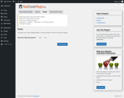 Page screenshot: Real Estate &rarr; Settings &rarr; Widget