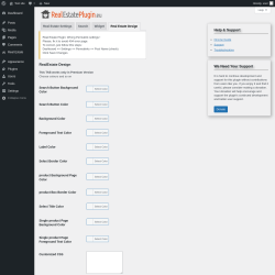 Page screenshot: Real Estate &rarr; Settings &rarr; Real Estate Design