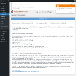 Page screenshot: Real Estate &rarr; Memory Check Up