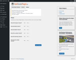 Page screenshot: Real Estate &rarr; Settings &rarr; Widget