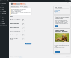 Page screenshot: Real Estate &rarr; Settings &rarr; Search