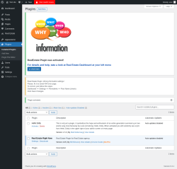 Page screenshot: Plugins &lsaquo; Test site &mdash; WordPress