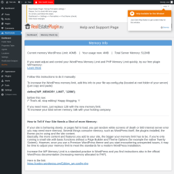 Page screenshot: Real Estate &rarr; Memory Check Up
