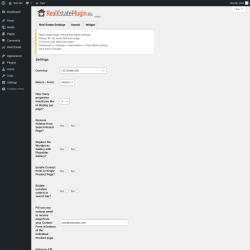 Page screenshot: Real Estate &rarr; Settings