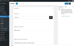 Page screenshot: Widgets &lsaquo; Test site &mdash; WordPress