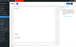 Page screenshot: Widgets &lsaquo; Test site &mdash; WordPress