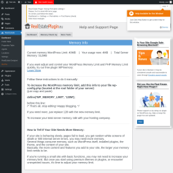 Page screenshot: Real Estate &rarr; Memory Check Up