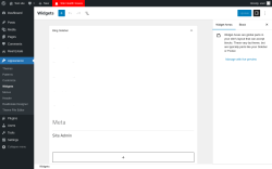 Page screenshot: Widgets &lsaquo; Test site &mdash; WordPress