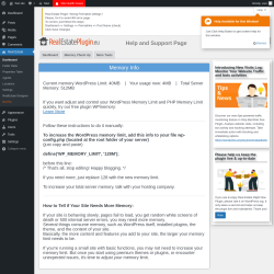 Page screenshot: Real Estate &rarr; Memory Check Up