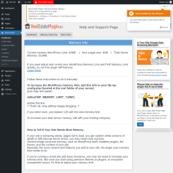 Page screenshot: Real Estate &rarr; Memory Check Up