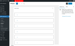 Page screenshot: Widgets &lsaquo; Test site &mdash; WordPress