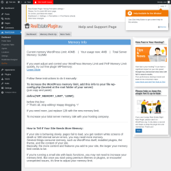 Page screenshot: Real Estate &rarr; Memory Check Up