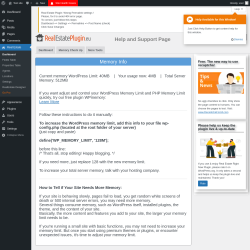 Page screenshot: Real Estate &rarr; Memory Check Up