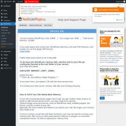 Page screenshot: Real Estate &rarr; Memory Check Up