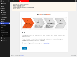 Page screenshot: Real Estate &rarr; Settings