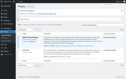 Page screenshot: Plugins ‹ Test site — WordPress